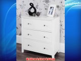 Brooklyn Ivory White 3 Drawer Chest Large white chest of drawers dovetail joints metal runners