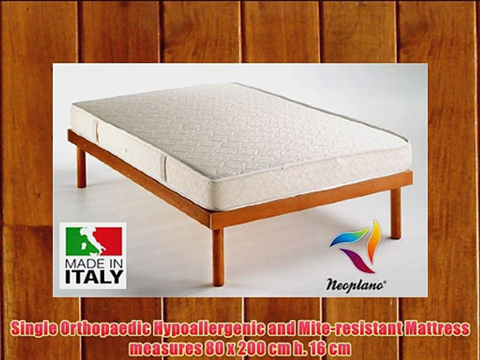 Single Orthopaedic Mattress 80 x 200 cm Hypoallergenic Mite-resistant Aerated - Water Foam