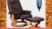 TUSCANY LEATHER BROWN SWIVEL RECLINER MASSAGE CHAIR w FOOT STOOL ARMCHAIR 8 MOTOR MASSAGE UNIT