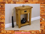 RUSTIC - OAK HALL TABLE / 1 DRAWER CONSOLE TELEPHONE SIDE LAMP UNIT
