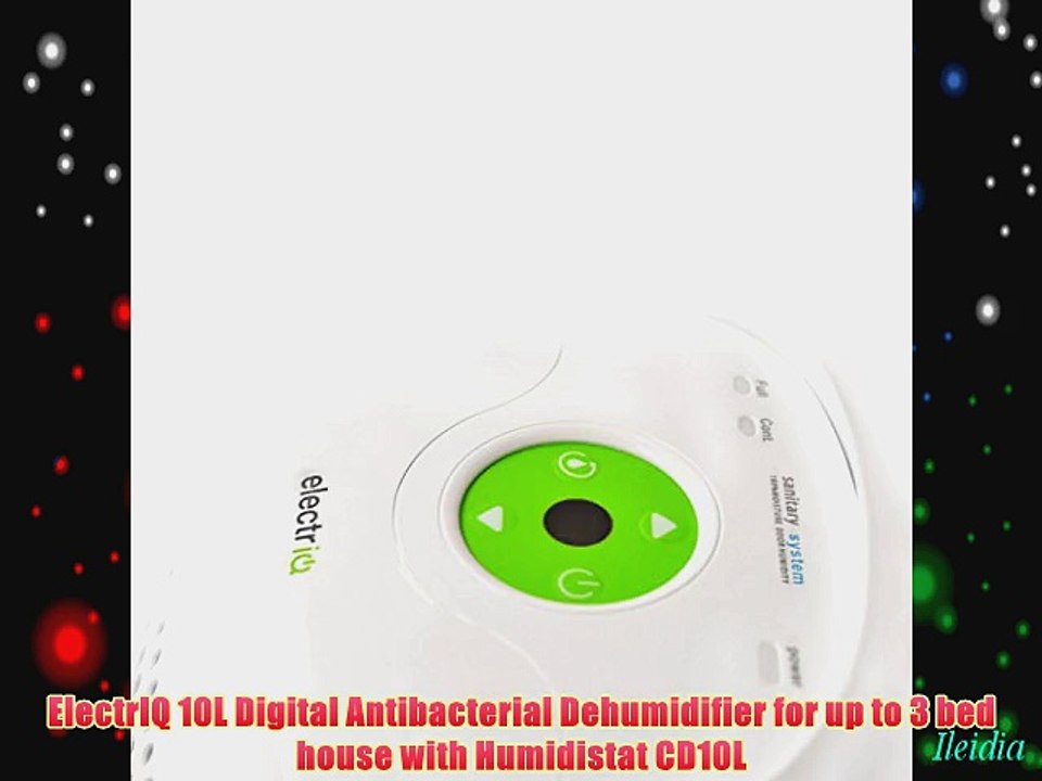 ElectrIQ 10L Digital Antibacterial Dehumidifier for up to 3 bed house with Humidistat CD10L
