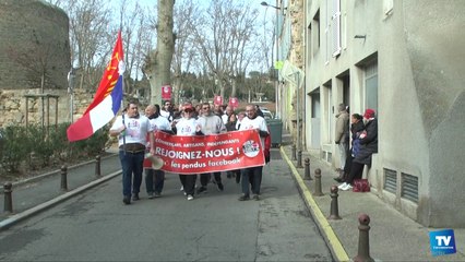 Les "Pendus" ont manifesté lundi dans les rues de Carcassonne.