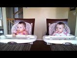 11 Month Old Twins Dancing to Daddy-s Guitar