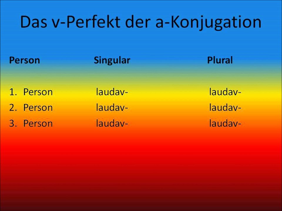 v-Perfekt der a-Konjugation