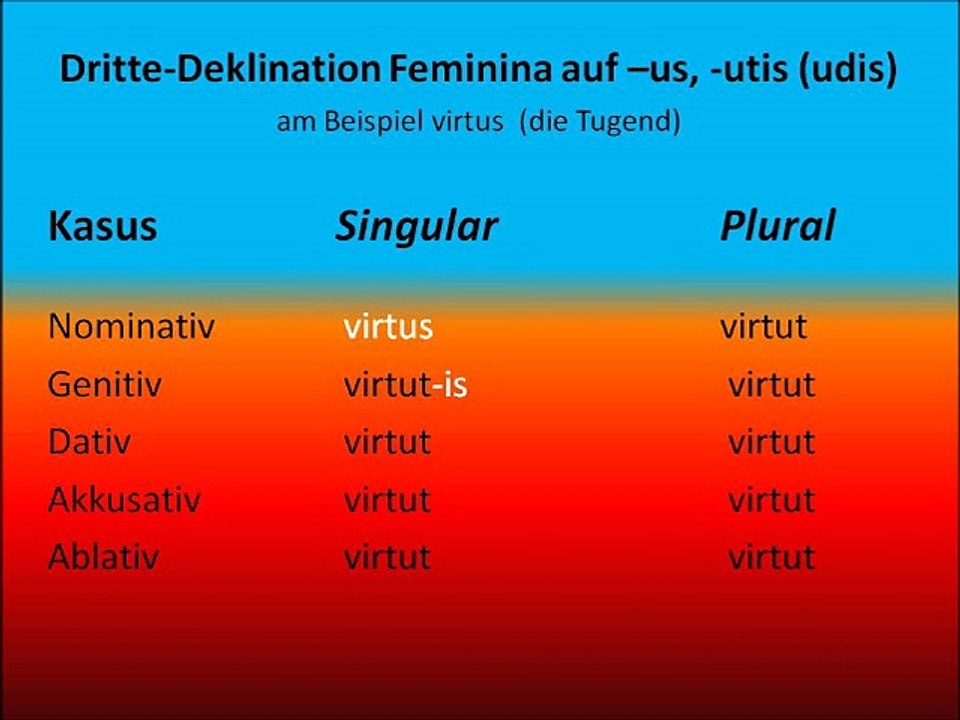 Dritte-Deklination Feminina auf –us, -utis (udis)