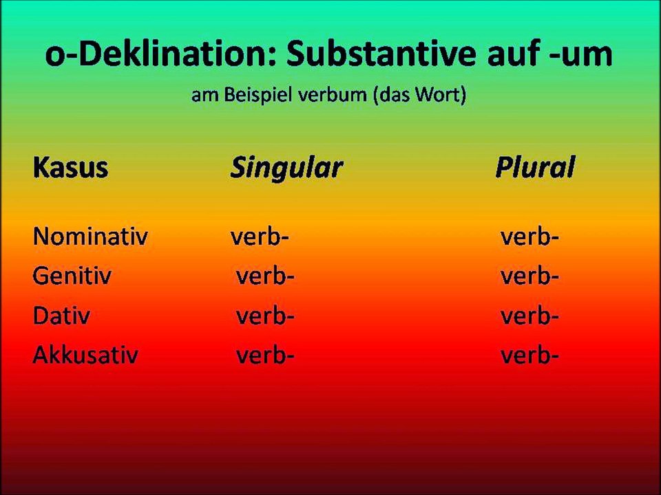 o-Deklination Substantive auf -um