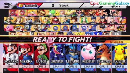 Dr. Mario And Mario Brothers VS Pokemon Team In A Super Smash Bros. For Wii U 8 Player Team Battle