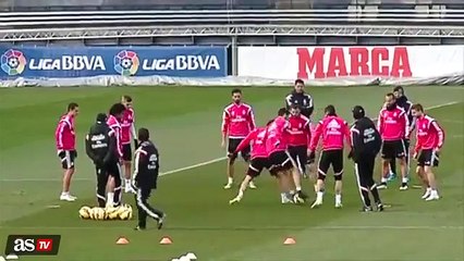 Isco fantastic back-heel nutmeg on Carvajal at Real Madrid training 2015
