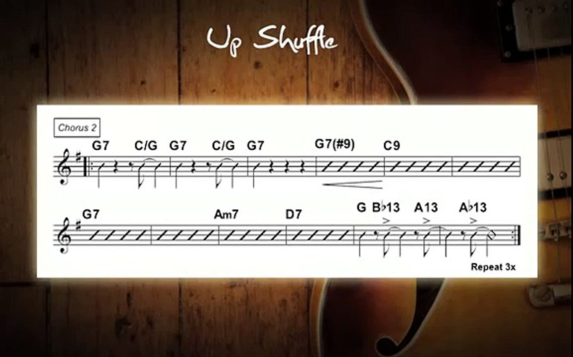 Blues Up Shuffle Jam Track In Various Keys - Guitar Backing Track