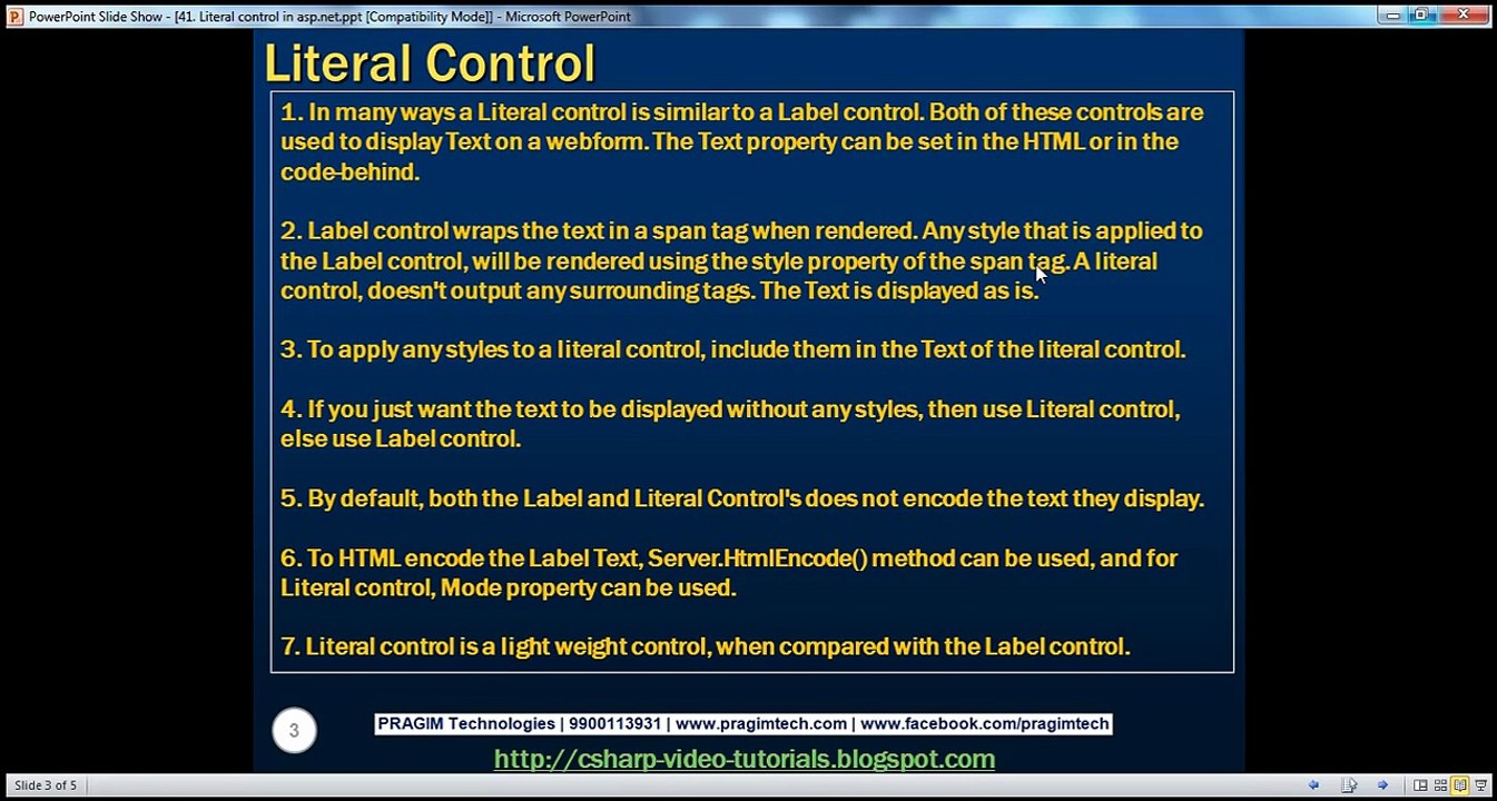 Active-Server-Pages-Asp-Literal-control-in-aspnet-Step-by-Step-Lesson-41