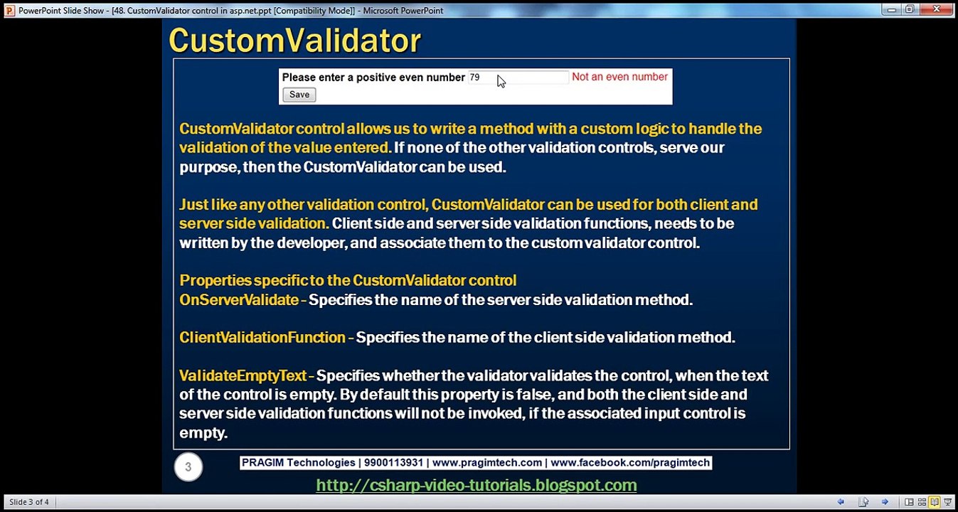 Active-Server-Pages-Asp-CustomValidator-control-in-aspnet-Step-by-Step-Lesson-48