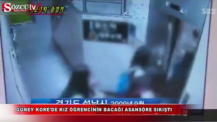 Genç kızın bacağı asansöre sıkıştı
