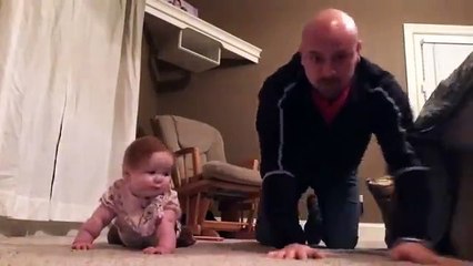 Baby Daughter And Father Workout Is The Cutest Thing You'll See Today!!