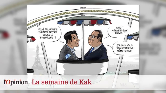 Dessin de Kak : Tsipras - Hollande, rendez-vous galant à Paris