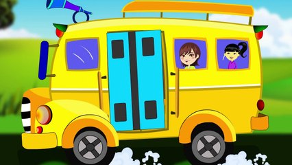 The Wheels On The Bus Go Round And Round Nursery Rhymes for kids HD Animation e3kids