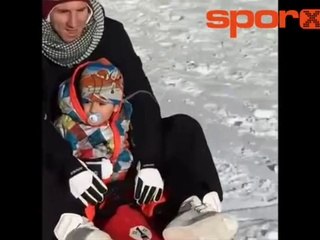 Messi ve ailesinin kar keyfi!