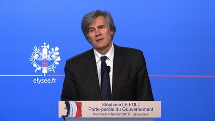Point de presse de Stéphane Le Foll, porte-parole du Gouvernement, le 4 février 2015