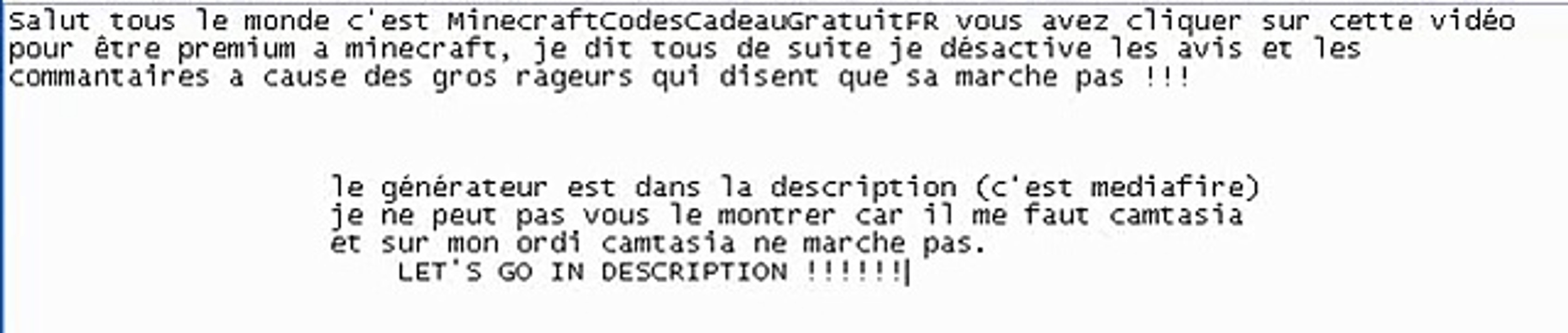 Générateur de codes cadeau minecraft gratuit sans payer no suvrey
