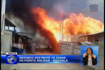 Entregan ayuda a damnificados de incendio en Machala