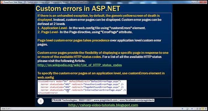 Active-Server-Pages-ASPNET-Custom-errors-in-aspnet-Step-by-Step-Lesson-71
