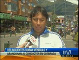 Delincuentes roban vehículo y abandonan a conductor en una quebrada al norte de Quito