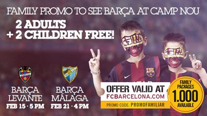 Family promotion on Levante and Malaga tickets