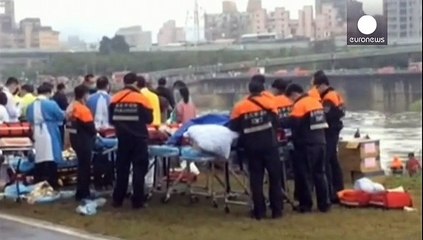 Dramatic video filmed by motorist captures Taiwan plane crash