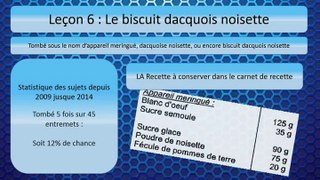 CAP Pâtisserie - Leçon 6 : Le biscuit dacquois noisette