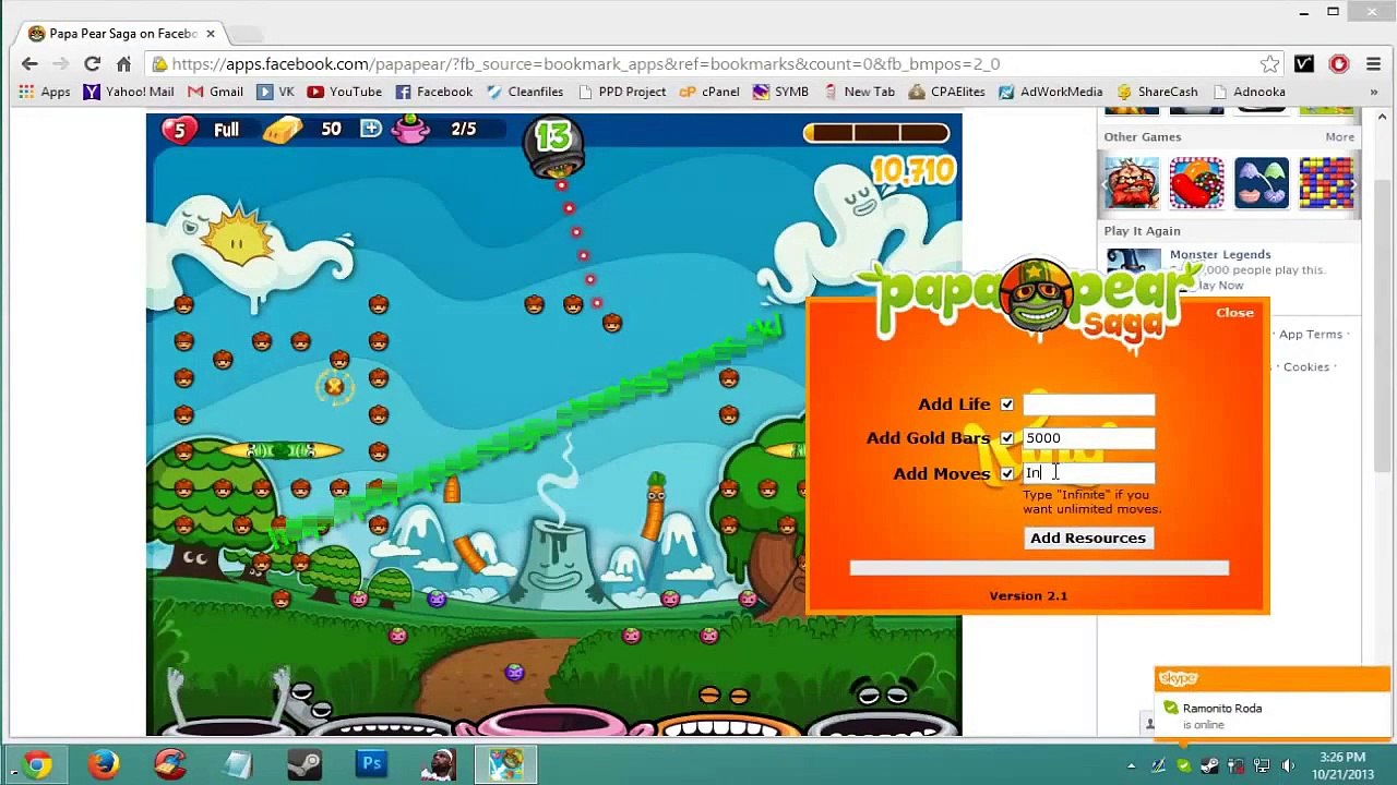 Papa Pear Saga Hack [android][ios][2015][for free cheats gold engine][6.3][lives/][bars/hatch time/exp unlimited][moves level 60 192 180 truco]