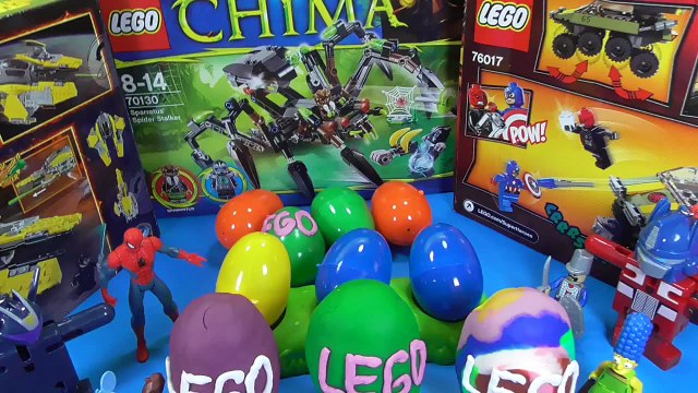 Play Doh LEGO Super Hero Surprise Eggs: Sipderman Batman Hulk Simpsons: Play Doh Surprise Eggs