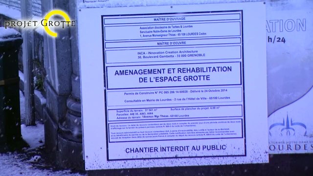 jour de neige sur le Sanctuaire de Lourdes 3 février 2015