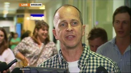 Al Jazeera's Peter Greste arrives in Australia