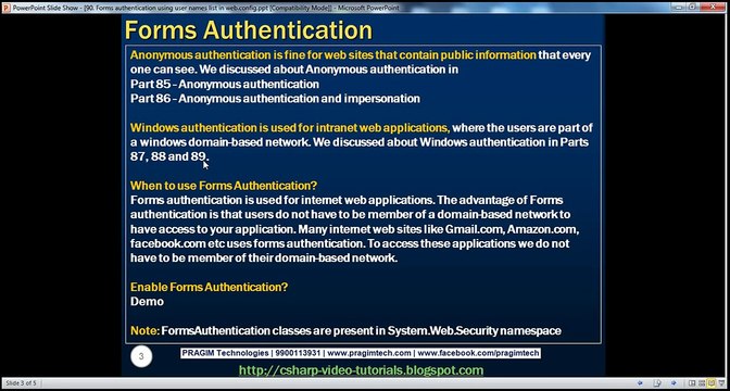 Active-Server-Pages-Form-Authentication-using-user-names-list-in-web-configuring-STEP-BY-STEP-Lesson-90