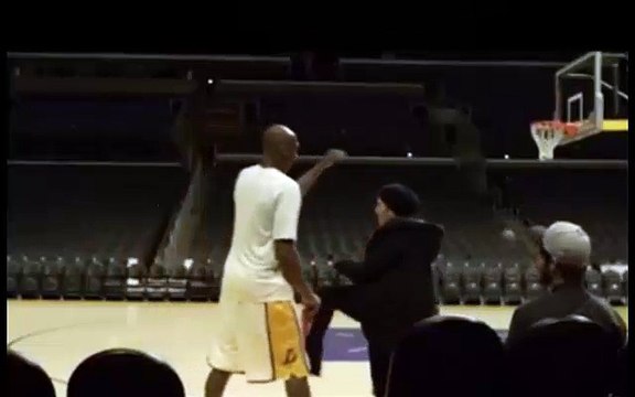 Kobe Bryant challenged his wife to hit a tough shot at the Staples Center at 4 am