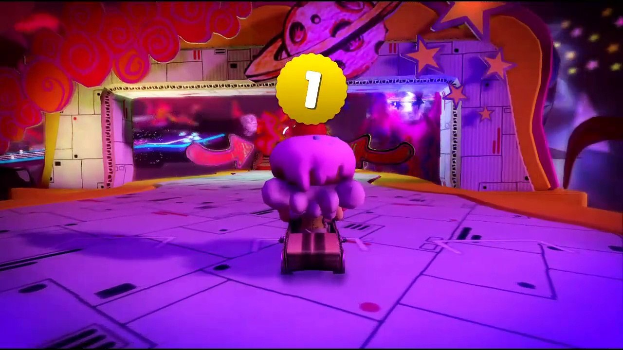 Extrait / Gameplay - LittleBigPlanet Karting (Course aux Arcs-en-ciel !)