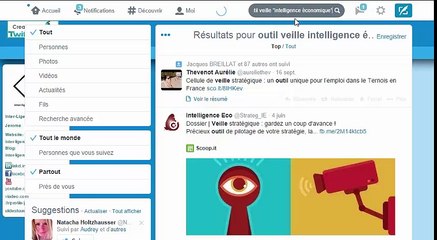Requêtes sur Twitter