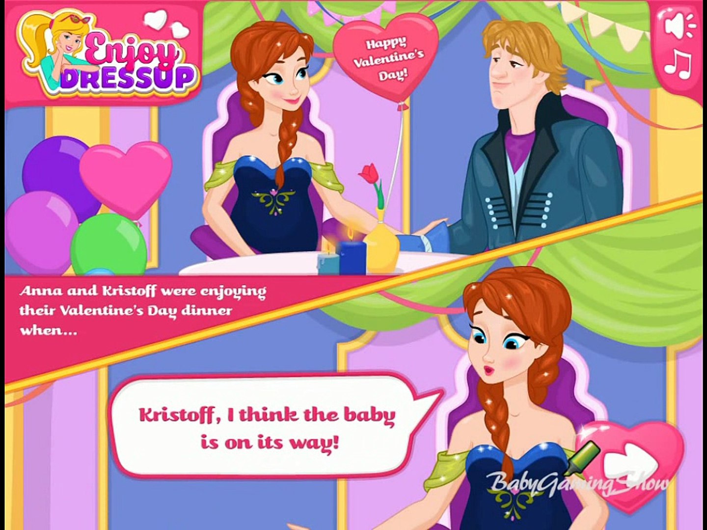 Anna's Valentine Baby - Frozen Game, image size:1440x1080