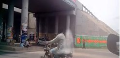 person bike driving with ghost on backside the bike must watch caught on camera