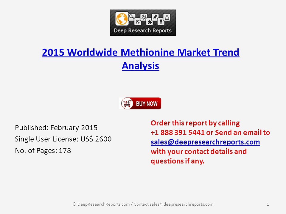 Global Methionine 2015 Market Size, Trend, Research Report