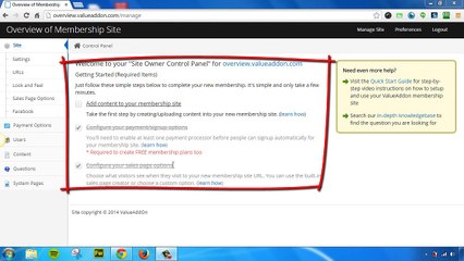 ValueAddon Software REVIEW: Overview of Site Owner Control Panel