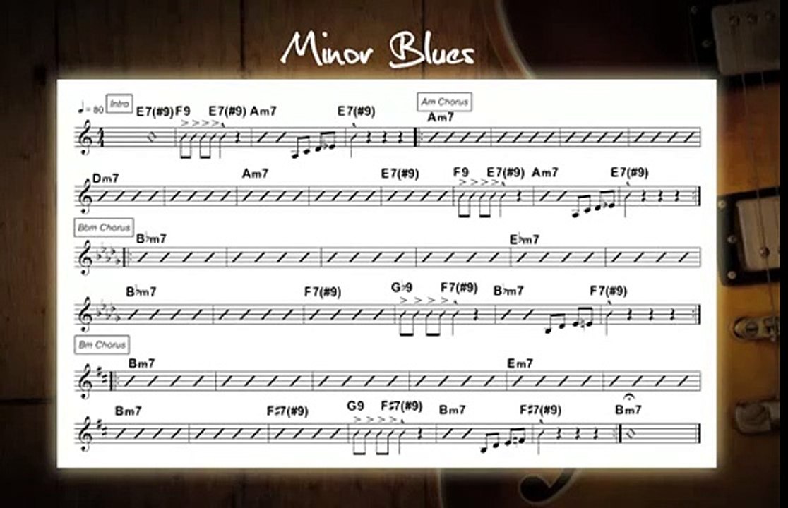 Minor Blues Jam Track In Various Keys - Guitar Backing Track