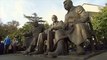 Une statue commémore la conférence de Yalta en février 1945
