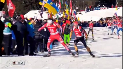 Biathlon, poursuite H, Antholz, 24 janvier 2015 (belle remontée de Martin Fourcade)