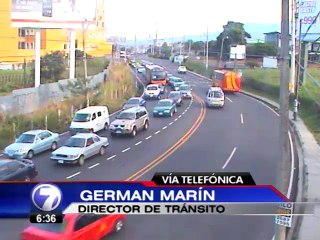 Tránsito reporta paso regulado por protesta de porteadores en Pacuare