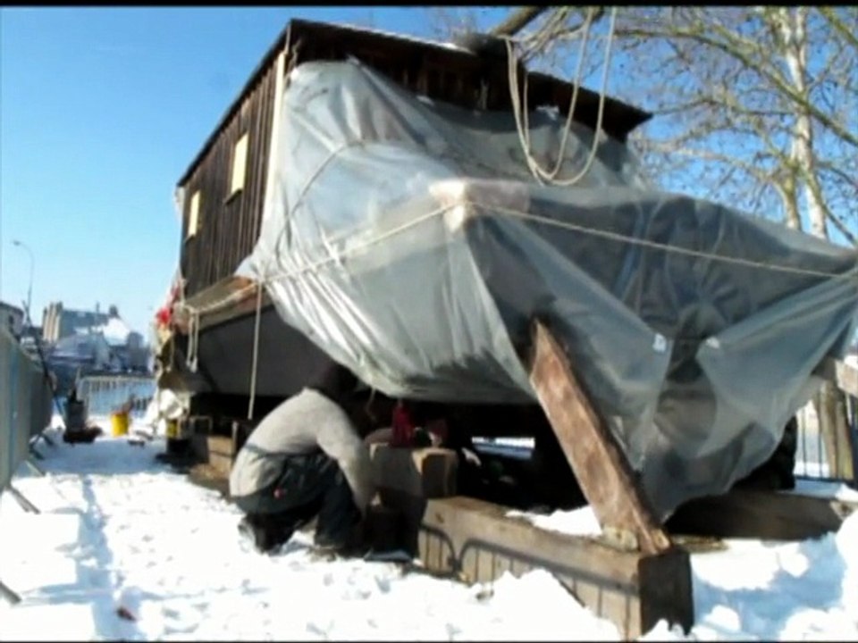 Blocs de glace sur la Loire