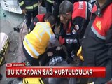 Bu Kazadan sağ kurtuldular otomobil servis aracını böyle devirdi