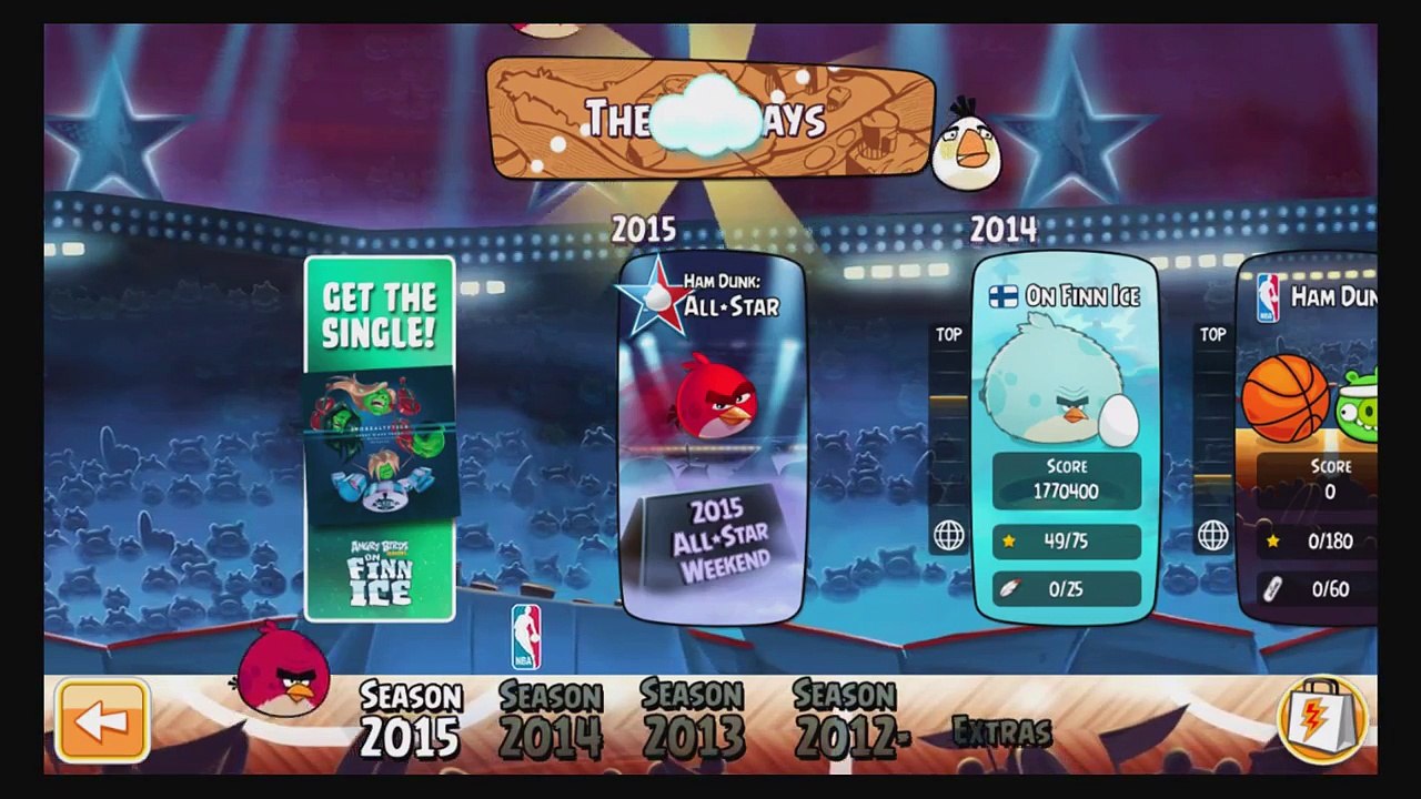 Angry Birds Seasons  NBA HAM Dunk 4-1 Walkthrough 3 Stars
