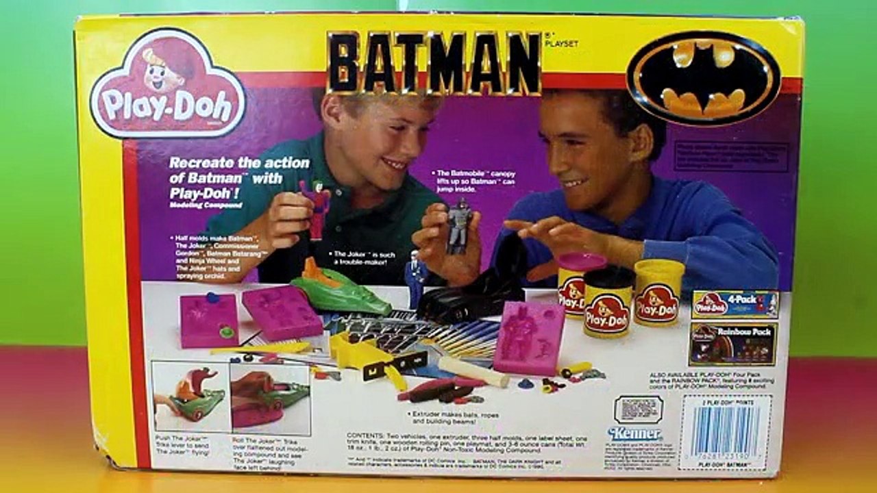 Batman Play-Doh Set Create Batman, Joker & Commissioner Gordon Batmobile Vintage 1990 Playset Gotham
