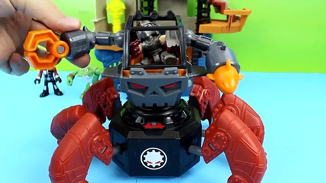 Casey Jones and Teenage Mutant Turtles get attacked by Shredder's Giant Imaginext Crab Just4fun290
