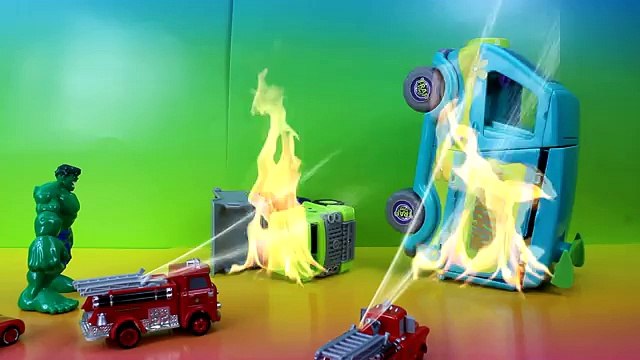 Disney cars Rescue Squad Mater & Lightning McQueen save Hulk Wolverine Spider-man Captain America!